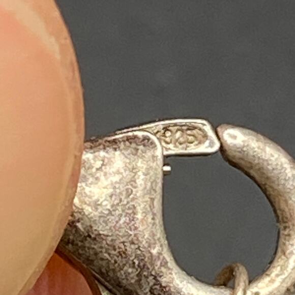 Handmade Vtg Pearl Rose Quartz Beaded Necklace 925 Sterling Silver Chain 16" - Picture 7 of 9